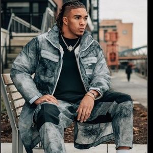 Jordan 23 Engineered 2-in-1 Printed Parka White/Gray CU8624-100 Men's Size M